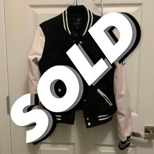 Black and White Varsity Letterman Jacket